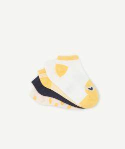 Lot de 5 paires de socquettes fille jaune et bleu marine - 24-26