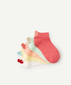 Lot de 5 paires de socquettes fille unies et colorées - 38-40