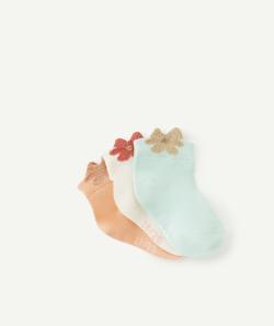 Lot de 3 paires de chaussettes bébé fille en coton bio - 15-17