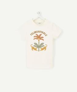 T-shirt bébé garçon en coton biologique avec message et léopards - 3 M