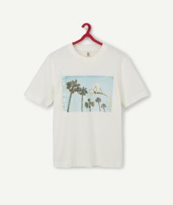 Le t-shirt écru en coton biologique avec photo imprimée - XS