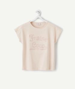 Le t-shirt rose en coton biologique avec message brodé - 3 A