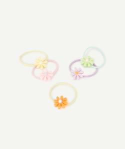Lot de 5 élastiques bébé fille aux fleurs colorées - TU