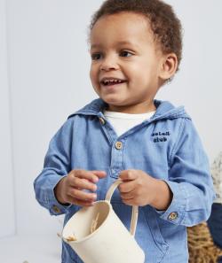 Chemise à capuche bébé garçon en denim low impact - 12 M
