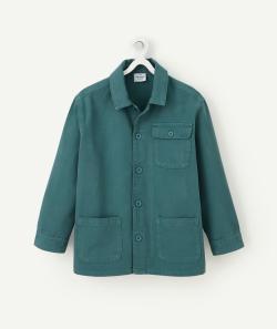 Veste garçon en coton et à manches longues verte - 6 A
