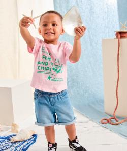 Bermuda bébé garçon en coton denim à faible impact environnemental - 6 M