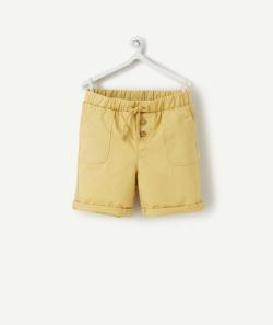 Bermuda droit bébé garçon jaune en coton - 36 M