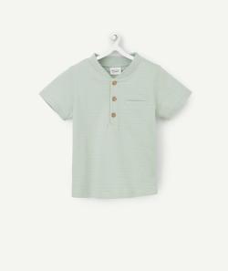 T-shirt bébé garçon en coton vert avec surpiqûres - 36 M