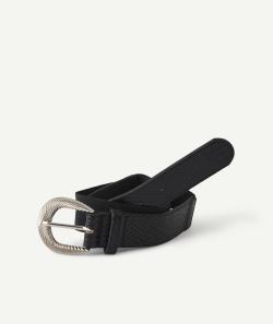 La ceinture noire effet serpent et élastiquée - TU