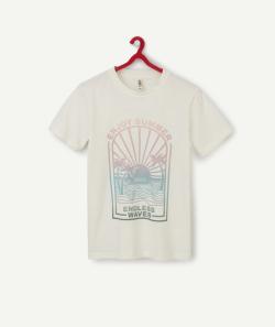 Le t-shirt blanc en coton biologique avec animation - 10 A