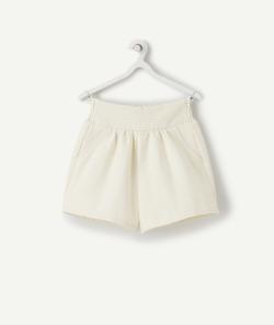Short fille écru avec surpiqûres couleur dorée - 8 A