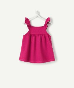 Le t-shirt fuchsia en coton biologique à bretelles - 6 M