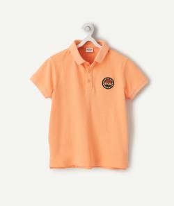 Polo garçon corail en coton avec patch - 14 A