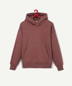 Le sweat bordeaux avec capuche et message - 10 A