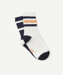 Lot de 2 paires de chaussettes garçon en coton biologique marine - 35-37