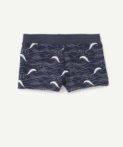 Boxer de bain garçon en fibres recyclées marine imprimé requin - 12 A