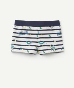 Boxer de bain bébé garçon en fibres recyclées et à rayures - 36 M