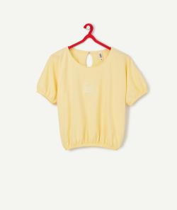 Le t-shirt jaune cropped en fibres recyclées avec patch brodé - 10 A