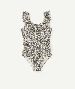 Maillot de bain 1 pièce fille fleuri avec volants - 6 A