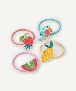 Lot de 4 élastiques fille colorés - TU