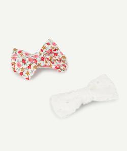 Lot de 2 barrettes fleurie et en broderie anglaise fille - TU