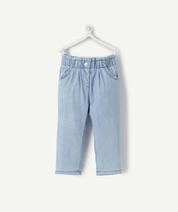 Pantalon bébé fille denim en coton à faible impact environnemental - 9 M