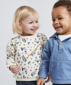 Sweat écru bébé fille imprimé fleuri - 6 M