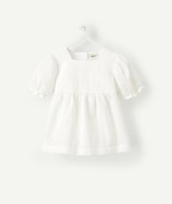 Blouse bébé fille en coton blanche avec broderies - 9 M