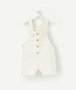 Salopette bébé fille en denim écru low impact - 3 M