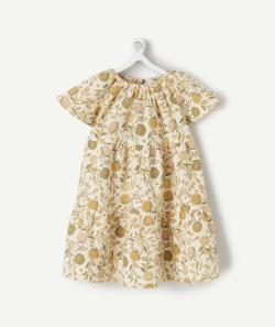 Robe en coton bébé fille écrue et imprimée floral - 18 M