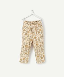 Pantalon droit fluide bébé fille en coton imprimé fleuri - 3 M