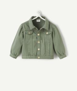 Veste bébé fille en denim kaki low impact - 36 M