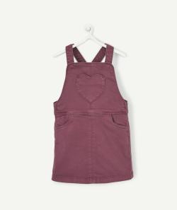Robe salopette violette bébé fille avec poche coeur - 23 M