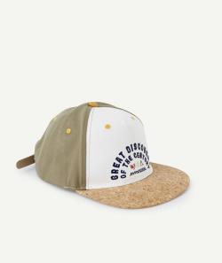 Casquette en coton garçon avec message et visière effet liège - 4-6 A