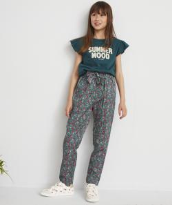 Le pantalon vert en viscose responsable imprimé fraises - 6 A