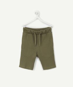 Le bermuda droit kaki en coton gaufré - 2 A