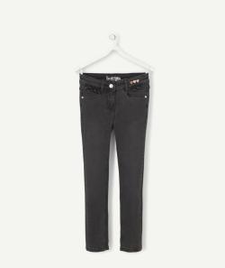 Le jean slim gris foncé à détails volantés fille - 10 A