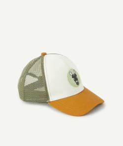 Casquette ocre et verte pastille zèbre bébé garçon - 9-18M