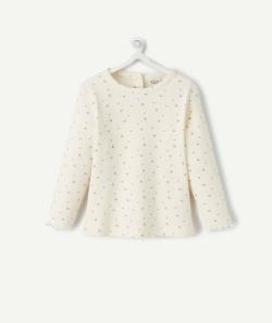 Le t-shirt blanc côtelé fleuri en coton biologique - 23 M