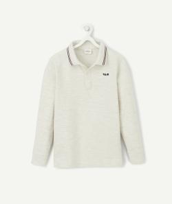 Polo gris manches longues garçon - 10 A