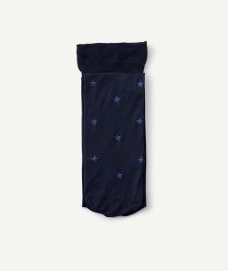 Collants en voile bleu marine avec étoiles fille - 24-26