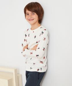 Le t-shirt blanc en coton biologique avec animation skate - 4 A