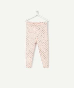 Le legging côtelé rose en coton biologique imprimé coeurs - 9 M