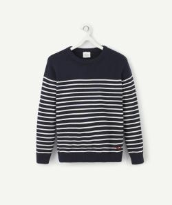 Pull en coton rayé bleu et blanc garçon - 2 A