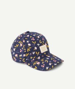 Casquette bleu marine fleurie fille - 4-6 A