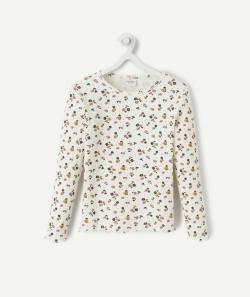Le t-shirt blanc côtelé fleuri en coton biologique - 10 A