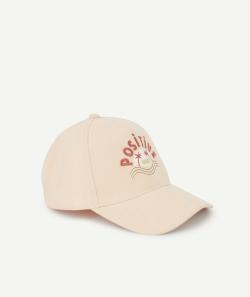 Casquette rose pâle avec message positive fille - 4-6 A