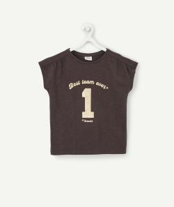 T-shirt en coton bio avec message girly pailleté fille - 5 A