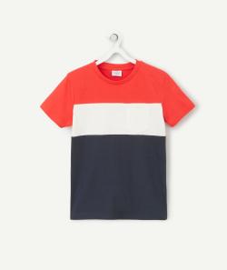 T-shirt garçon en coton biologique tricolore - 10 A