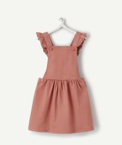 Robe chasuble bébé fille rose avec détail en crochet - 12 M